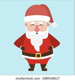 Santa clause standing cartoon character vector design.