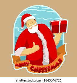 santa clause suitable for poster christmas theme vector illustration