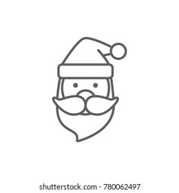 Santa clause thin icon vector in cheristmas holiday concept.