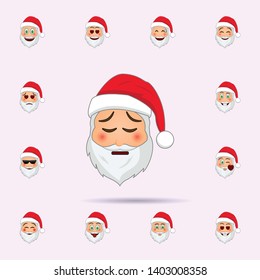 Santa Clause in Tired emoji icon. Santa claus Emoji icons universal set for web and mobile