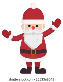 Santa Clause vector flat illustration isolated on white background.