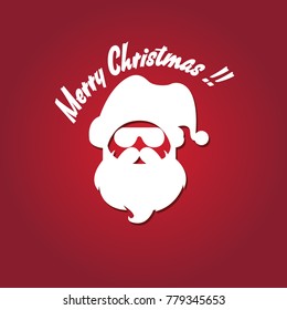 santa clause vector hat beard and glasses, christmas hipster poster for party, mask santa clause, face santa, hipster santa vector, merry christmas design silhouette, clip art background illustration