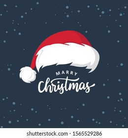 Santa Clause Vector with Merry Christmas Typography