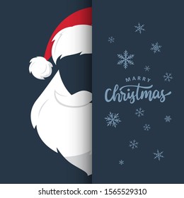 Santa Clause Vector with Merry Christmas Typography