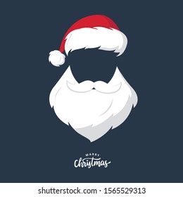 Santa Clause Vector with Merry Christmas Typography