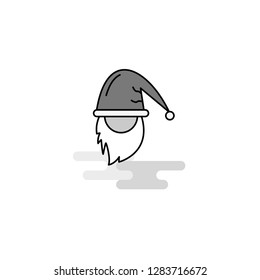 Santa clause Web Icon. Flat Line Filled Gray Icon Vector