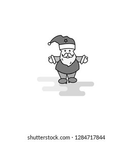 Santa clause  Web Icon. Flat Line Filled Gray Icon Vector
