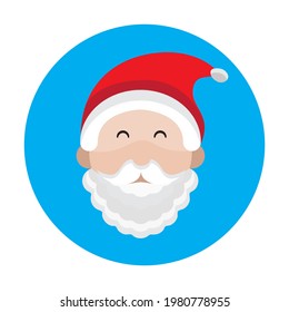 Santa clauses face cute funny flat icon vector eps 10 format