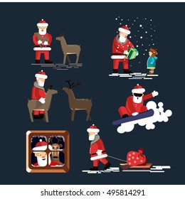 Weihnachtsklauseln für Weihnachten. Vektorgrafik einzeln