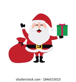 Santa Clauses set for christmas,Collection of Christmas Santa Claus. Merry christmas, Merry christmas santa claus with many gifts and merry christmas snowy.vector illustration and icon