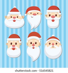 Santa Clauses vector set for christmas