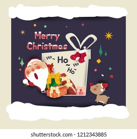 Santa Claus,gift box merry christmas and happy new year,happy greeting card,merry christmas,vector,elements,greeting card winter