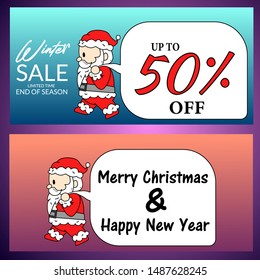 santa claush winter sale template winter vector