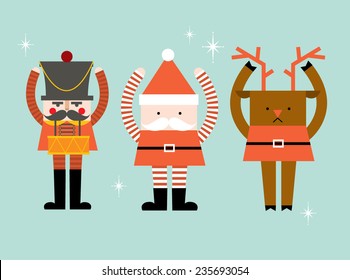 Santa Claus/reindeer/nutcracker Vector/illustration