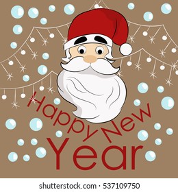 Santa Claus's head with the text under it in vector