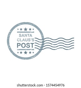 Santa Claus's post stamp. Vintage Christmas stamp. 
