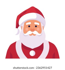 Santa clauss vector illustration, flat santa clauss christmas avatar icon vector art isolated on a white background