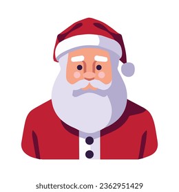 Santa clauss vector illustration, flat santa clauss christmas avatar icon vector art isolated on a white background