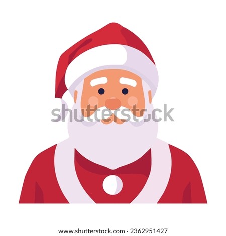 Santa clauss vector illustration, flat santa clauss christmas avatar icon vector art isolated on a white background