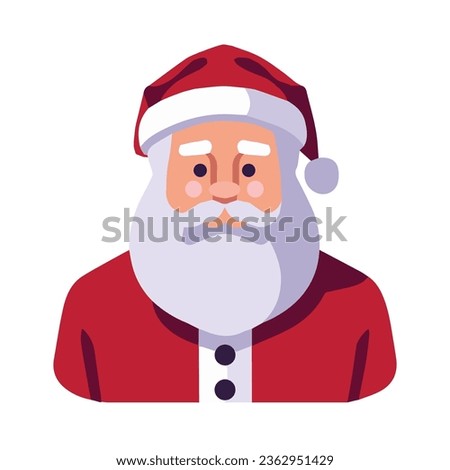 Santa clauss vector illustration, flat santa clauss christmas avatar icon vector art isolated on a white background