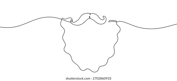 La barba blanca de Santa Claus, una línea continua Ilustración vectorial dinámica del diseño del dibujo de la sola línea