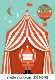 santa claus/tent template vector/illustration