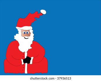 santa claws standing with his hands folded looking happy