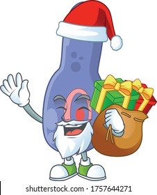 Santa clostrisium botulinum Cartoon character design with sacks of gifts