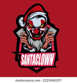 Santa Clown mascot. esport logo design for your team logo