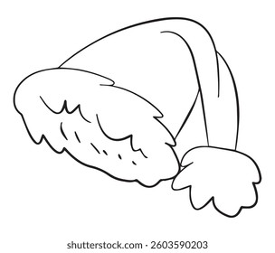 Santa club hat outline for color vector illustration