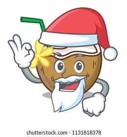 Santa cocktail coconut mascot cartoon