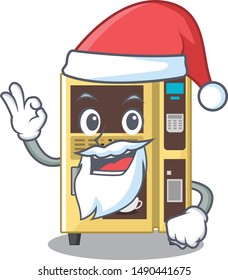 Santa coffee vending machine in the cartoon