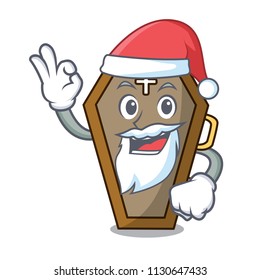 Santa coffin mascot cartoon style vector illustration