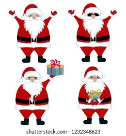 Santa collection isolated on white background