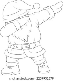 Santa coloring book page for children and adult