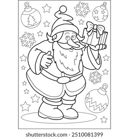 santa coloring book page for kids and adults creative coloring mindful relaxation activity