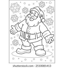 santa coloring book page for kids and adults creative coloring mindful relaxation activity