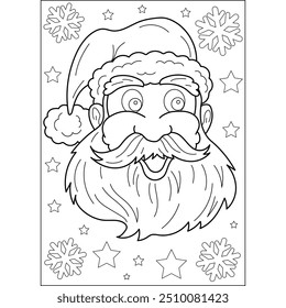 santa coloring book page for kids and adults creative coloring mindful relaxation activity