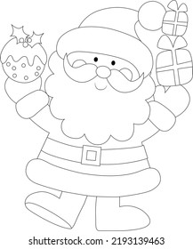 Santa Coloring Page For Kids