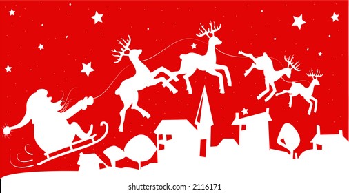 Santa comes to town - vector