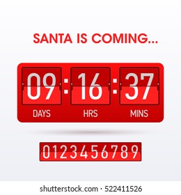 Santa Is Coming. Christmas Countdown Timer.