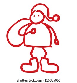Santa is coming doodle vector