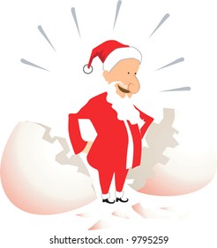  Santa coming out of a egg	