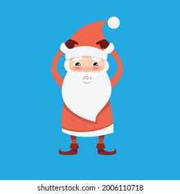Illustration von Santa Confused Flat Vector