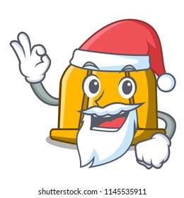 Santa construction helmet mascot cartoon