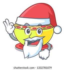 Santa corn chowder in a cartoon plate