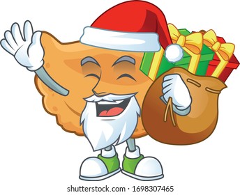 Santa cornes de gazelle Cartoon character design with sacks of gifts