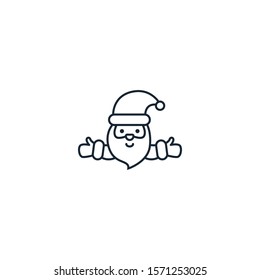 santa creative icon. line simple illustration. From christmas icons collection. Isolated santa sign on white background