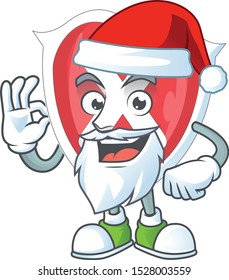 Santa cross shield character on white background.