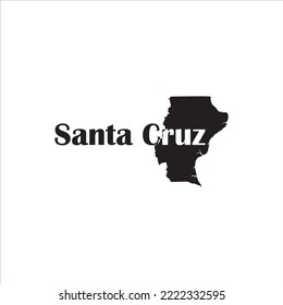 Santa Cruz Argentina map and black lettering design on white background